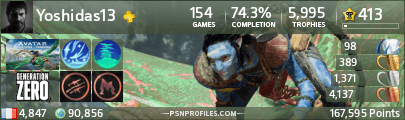 Le site PSN Profiles et Gamercards Yoshidas13